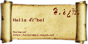 Halla Ábel névjegykártya
