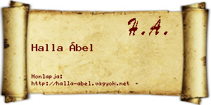 Halla Ábel névjegykártya