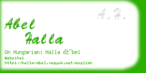 abel halla business card